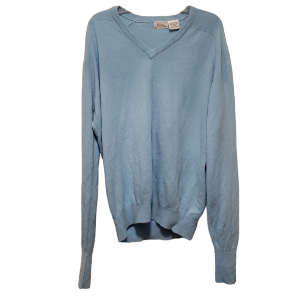 Vintage Dache Baby Blue 100% Orlon Longsleeve Crochet Knit Sweater Xxl
